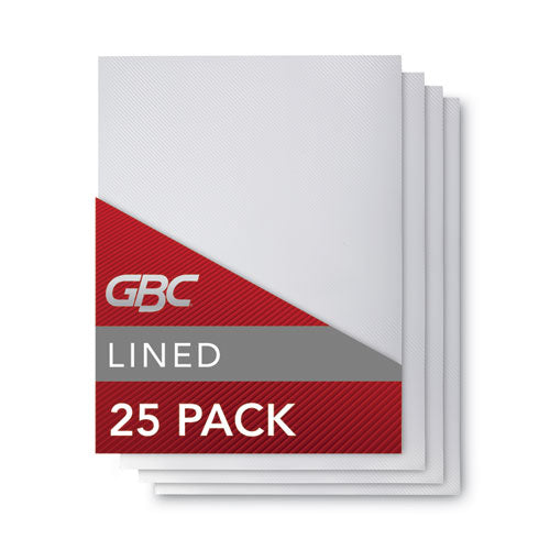Image of GBC® Design View Poly Presentation Covers for Binding Systems, Clear Lined, 11 x 8.5, Unpunched, 25/Pack
