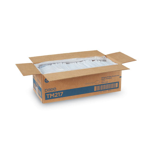 Image of Dixie® Plastic Cutlery, Heavy Mediumweight Spoon, White, 1,000/Carton