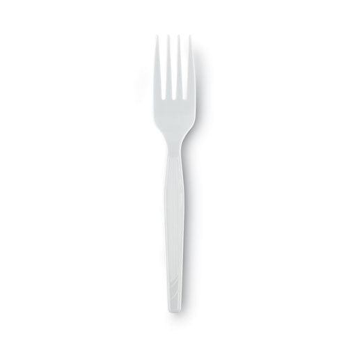 Image of Dixie® Plastic Cutlery, Heavy Mediumweight Fork, White, 1,000/Carton
