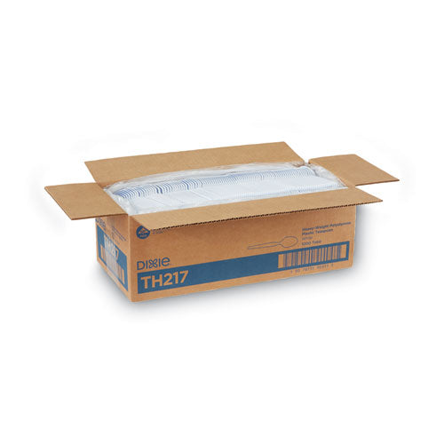 Image of Dixie® Plastic Cutlery, Heavyweight Spoon, White, 1,000/Carton