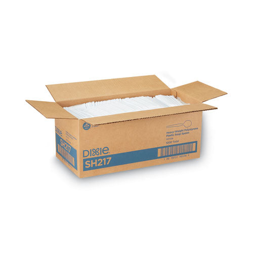 Image of Dixie® Plastic Cutlery, Heavyweight Soup Spoon, White, 1,000/Carton