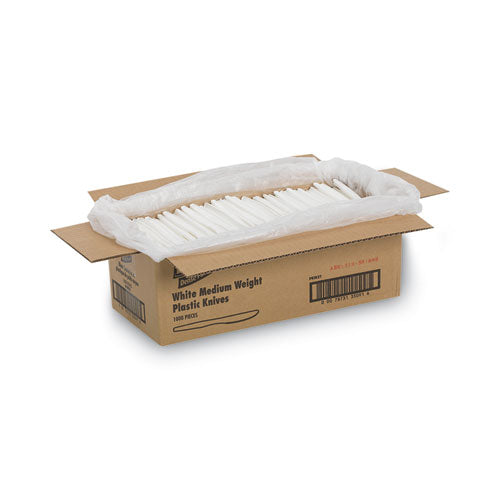 Image of Dixie® Plastic Cutlery, Mediumweight Knife, White, 1,000/Carton