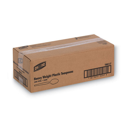 Image of Dixie® Plastic Cutlery, Heavyweight Spoon, Crystal Clear, 1,000/Carton