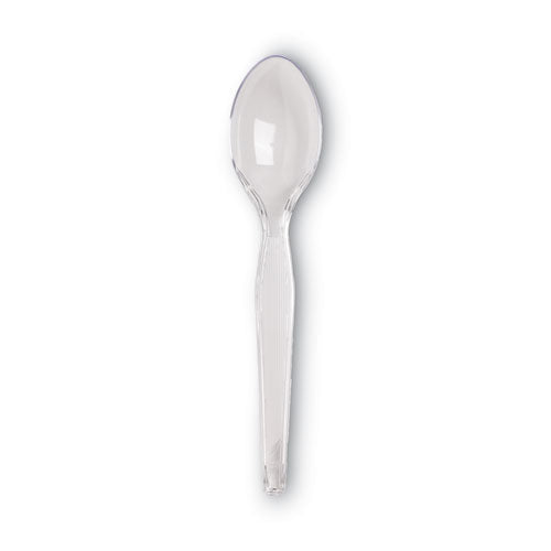 Image of Dixie® Plastic Cutlery, Heavyweight Spoon, Crystal Clear, 1,000/Carton