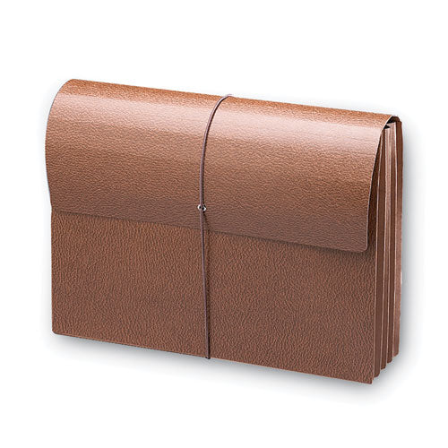 Image of Smead Classic Expanding Wallets, 3.5" Expansion, 1 Section, Elastic Cord Closure, Legal Size, Redrope