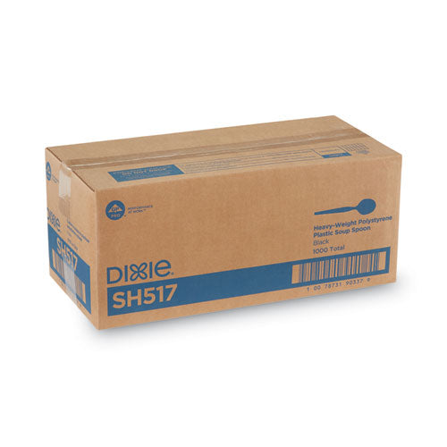 Image of Dixie® Plastic Cutlery, Heavyweight Soup Spoon, Black, 1,000/Carton