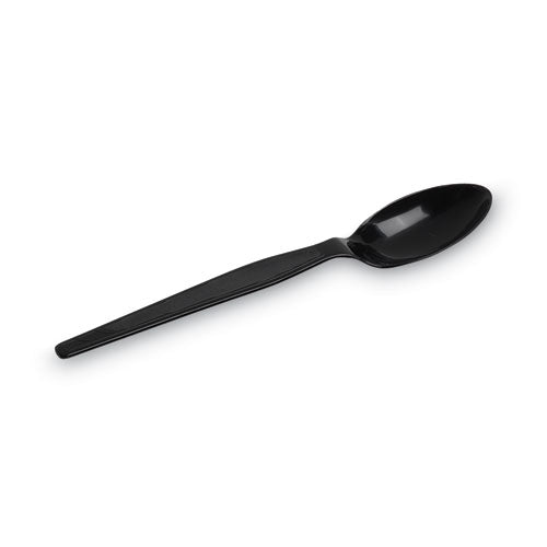 Image of Dixie® Individually Wrapped Heavyweight Spoon, Plastic, Black, 1,000/Carton