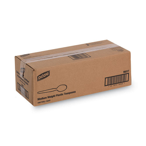 Image of Dixie® Plastic Cutlery, Heavy Mediumweight Spoon, Black, 1,000/Carton