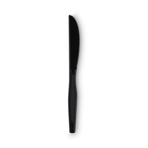 Image of Dixie® Individually Wrapped Heavyweight Knives, Plastic, Black, 1,000/Carton