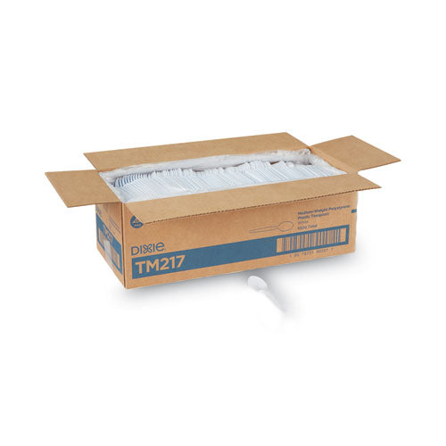 Image of Dixie® Plastic Cutlery, Heavy Mediumweight Spoon, White, 1,000/Carton