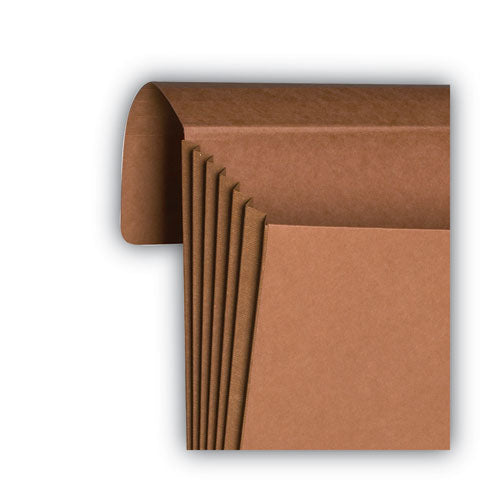 Image of Smead Redrope End Tab Wallets, 5.25" Expansion, 1 Section, Elastic Cord Closure, Straight Tabs, Legal Size, Redrope, 10/Box