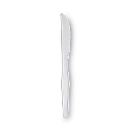 Image of Dixie® Plastic Cutlery, Heavyweight Knife, White, 1,000/Carton