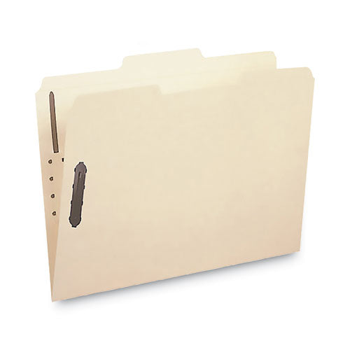 Image of Smead Poly Top Tab Fastener Folders, 0.75" Expansion, 2 Fasteners, Letter Size, Manila Exterior, 24/Box