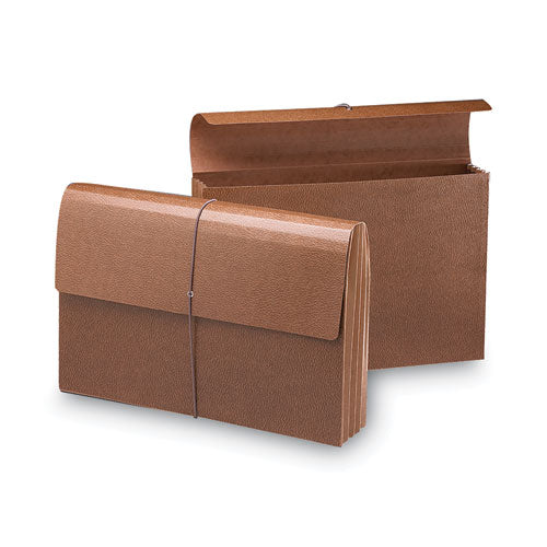 Image of Smead Classic Expanding Wallets with Tear-Resistant Gussets, 3.5" Expansion, 1 Section, Elastic Cord Closure, Legal Size, Redrope
