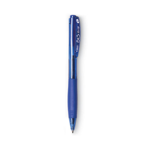 Image of BIC® BU3 Ballpoint Pen, Retractable, Bold 1 mm, Blue Ink, Translucent Blue/Blue Barrel, Dozen