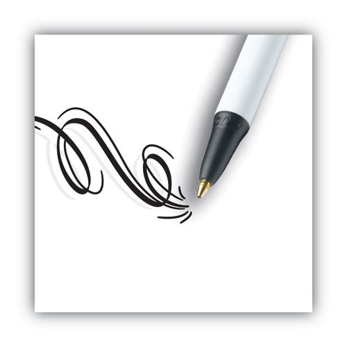 Image of BIC® Clic Stic Ballpoint Pen Value Pack, Retractable, Medium 1 Mm, Black Ink, White Barrel, 24/pack