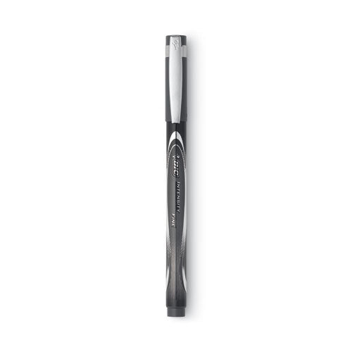 Image of BIC® Intensity Porous Point Pen, Stick, Fine 0.5 Mm, Black Ink, Black Barrel, Dozen