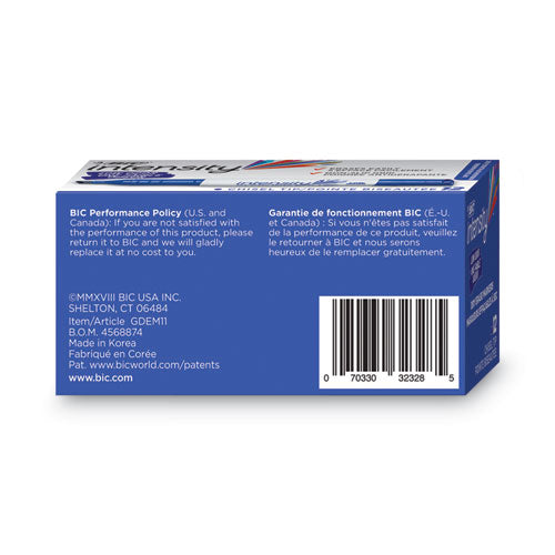 Image of BIC® Intensity Low Odor Chisel Tip Dry Erase Marker, Broad Chisel Tip, Blue, Dozen