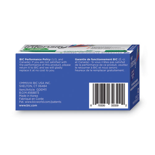Image of BIC® Intensity Low Odor Chisel Tip Dry Erase Marker, Broad Chisel Tip, Green, Dozen