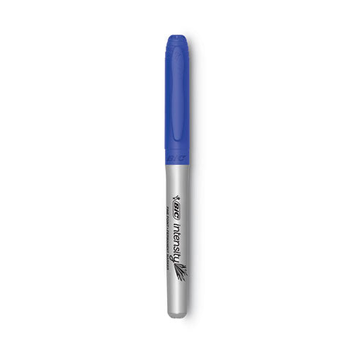 Image of BIC® Intensity Fine Tip Permanent Marker, Fine Bullet Tip, Deep Sea Blue, Dozen