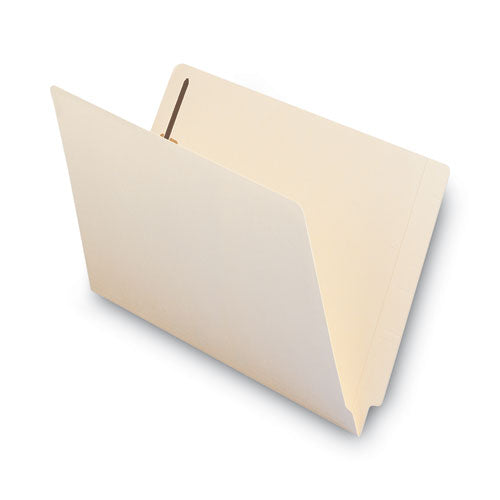 Image of Smead End Tab Fastener Folders with Reinforced Straight Tabs, 11-pt Manila, 2 Fasteners, Legal Size, Manila Exterior, 50/Box