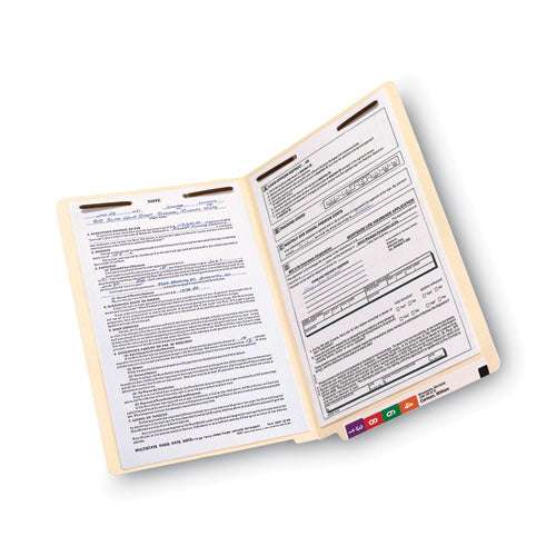 Image of Smead End Tab Fastener Folders with Reinforced Straight Tabs, 11-pt Manila, 2 Fasteners, Legal Size, Manila Exterior, 50/Box