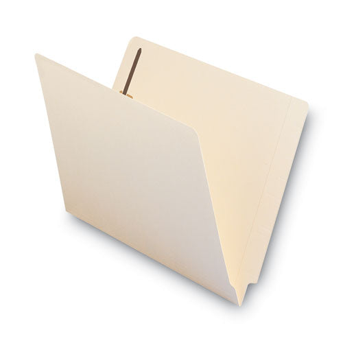 Image of Smead End Tab Fastener Folders with Reinforced Straight Tabs, 14-pt Manila, 2 Fasteners, Letter Size, Manila Exterior, 50/Box