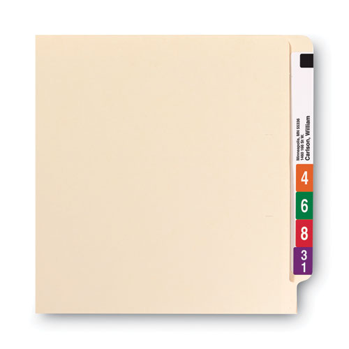Image of Smead End Tab Fastener Folders with Reinforced Straight Tabs, 14-pt Manila, 2 Fasteners, Letter Size, Manila Exterior, 50/Box