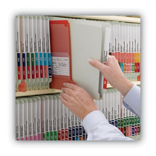 Image of Smead End Tab Pressboard Classification Folders, Two SafeSHIELD Coated Fasteners, 1" Expansion, Legal Size, Gray-Green, 25/Box
