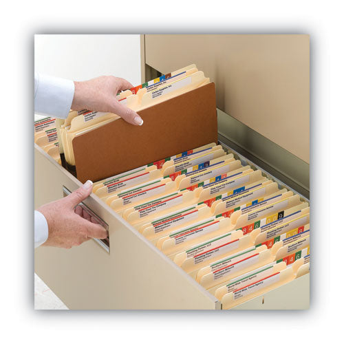 Image of Smead Redrope TUFF Pocket Drop-Front File Pockets with Fully Lined Gussets, 3.5" Expansion, Letter Size, Redrope, 10/Box