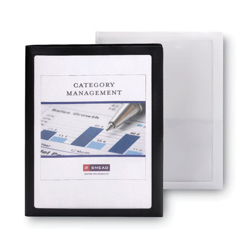 Image of Smead Frame View Poly Two-Pocket Folder, 100-Sheet Capacity, 11 X 8.5, Clear/black, 5/pack