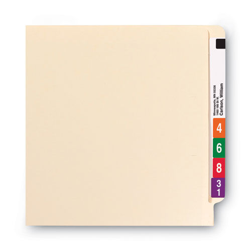 Image of Smead Reinforced End Tab Fastener Folders, Antimicrobial Protection, 0.75" Expansion, 2 Fasteners, Letter Size, Manila, 50/Box