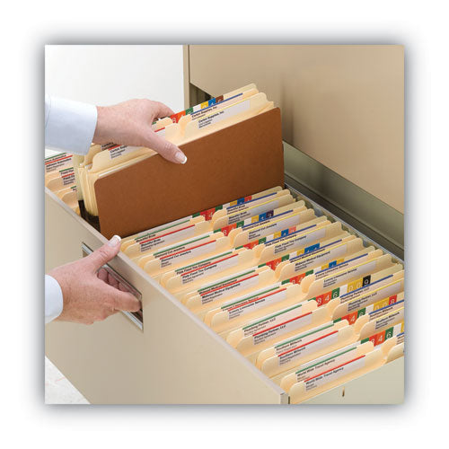 Image of Smead Recycled Top Tab File Pockets, 3.5" Expansion, Letter Size, Redrope, 25/Box