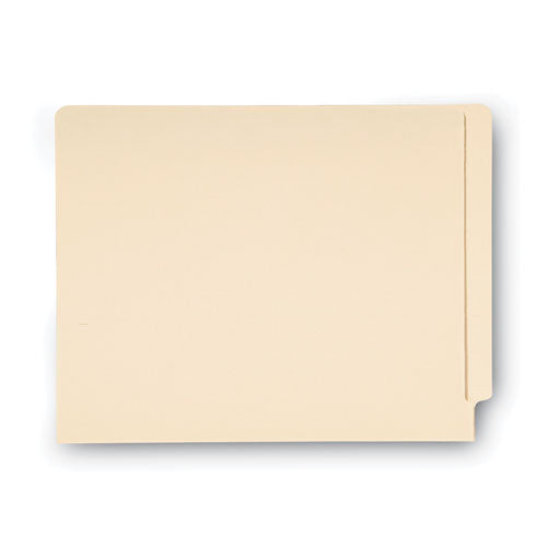 Image of Smead 100% Recycled Manila End Tab Folders, Straight Tabs, Letter Size, 0.75" Expansion, Manila, 100/Box