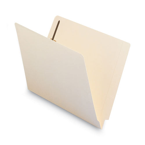 Image of Smead Reinforced End Tab Fastener Folders, Antimicrobial Protection, 0.75" Expansion, 2 Fasteners, Letter Size, Manila, 50/Box