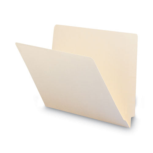 Image of Smead Heavyweight Manila End Tab Folders, 9.5" High Front, Straight 1-Ply Tabs, Letter Size, 0.75" Expansion, Manila, 100/Box