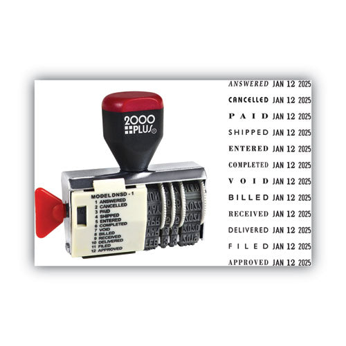 Image of COSCO 2000PLUS® Dial-N-Stamp, 12 Phrases, Five Years, 1.5 X 0.13