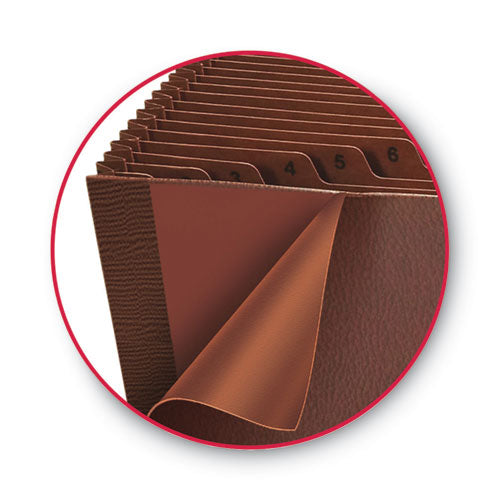 Image of Smead TUFF Expanding Wallet, 31 Sections, Elastic Cord Closure, 1/15-Cut Tabs, Letter Size, Redrope