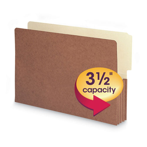 Image of Smead Redrope Drop-Front End Tab File Pockets, 3.5" Expansion, Legal Size, Redrope, 10/box