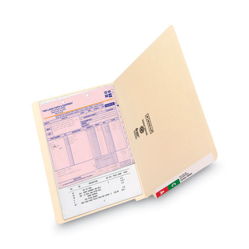 Image of Smead Heavyweight Manila End Tab Folders, 9.5" High Front, Reinforced Straight Tabs, Legal Size, 0.75" Expansion, Manila, 100/Box