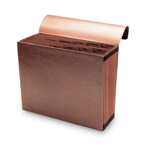 Image of Smead TUFF Expanding Wallet, 12 Sections, Elastic Cord Closure, 1/6-Cut Tabs, Letter Size, Redrope