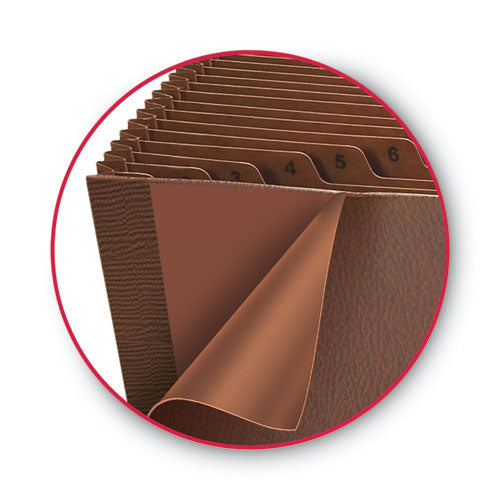 Image of Smead TUFF Expanding Open-Top Stadium File, 31 Sections, 1/31-Cut Tabs, Legal Size, Redrope