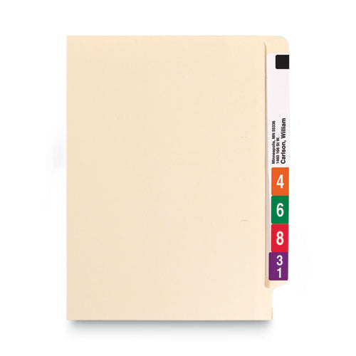 Image of Smead Heavyweight Manila End Tab Folders, 9.5" High Front, Straight Tabs, Legal Size, 0.75" Expansion, Manila, 100/Box