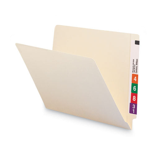 Image of Smead 100% Recycled Manila End Tab Folders, Straight Tabs, Letter Size, 0.75" Expansion, Manila, 100/Box