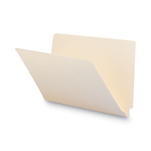 Image of Smead Heavyweight Manila End Tab Folders, 9.5" High Front, Straight Tabs, Legal Size, 0.75" Expansion, Manila, 100/Box