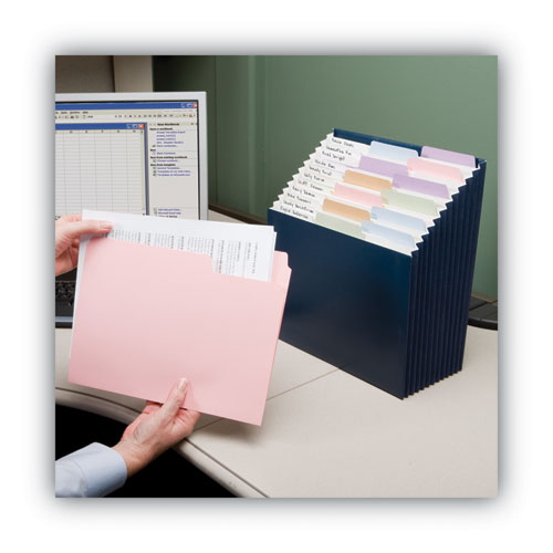 Image of Smead Stadium File, 12 Sections, 1/12-Cut Tabs, Letter Size, Navy