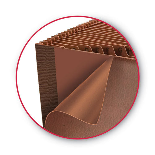 Image of Smead TUFF Expanding Wallet, 21 Sections, Elastic Cord Closure, 1/21-Cut Tabs, Letter Size, Redrope