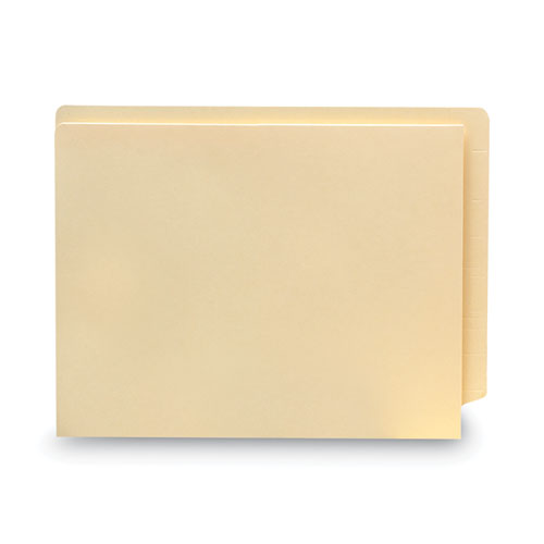 Image of Smead Heavyweight Manila End Tab Pocket Folders, Interior Front Panel Pocket, Straight Tabs, Letter Size, 11-pt Manila, 50/Box