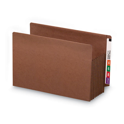 Image of Smead Heavy-Duty Redrope End Tab Tuff Pockets, 7" Expansion, Legal Size, Redrope, 5/box