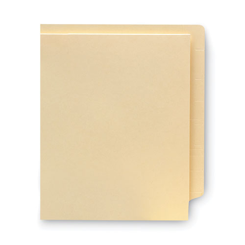 Image of Smead Heavyweight Manila End Tab Pocket Folders, Interior Front Panel Pocket, Straight Tabs, Letter Size, 11-pt Manila, 50/Box